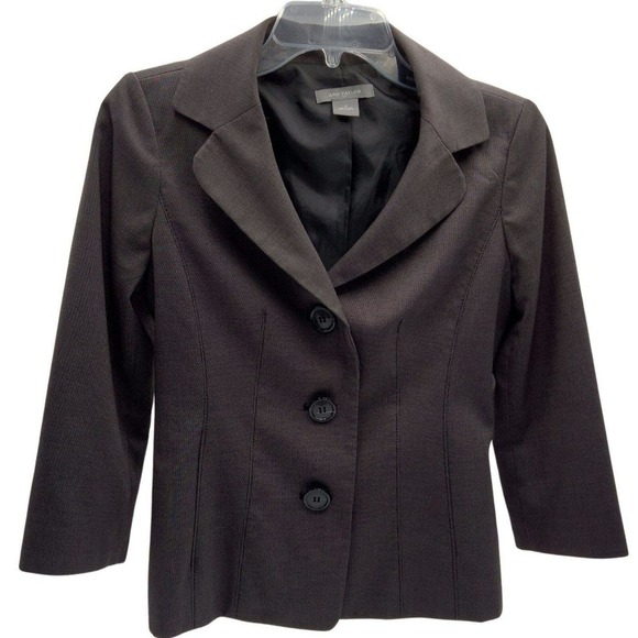 Ann Taylor Jackets & Blazers - Ann Taylor Womens Collared 3-Button 2-Side Pockets Charcoal Suit Blazer, Sz 2